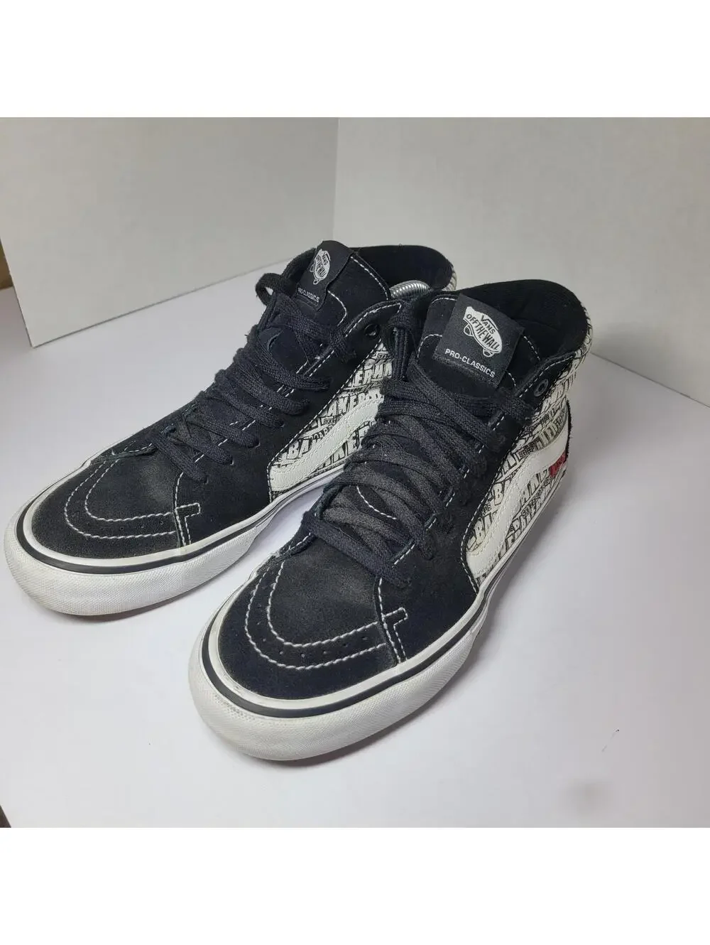 Vans Sk8-Hi Pro Baker Black White Skateboards Sneakers Sz 8.0